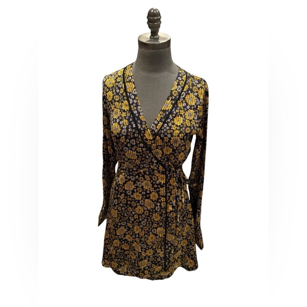 Lost + Wander Floral Striped Wrap Dress Size Small NWT